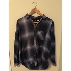 UO BDG Polly Flannel Button Down (Purple/Black)